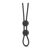 Черное двойное эрекционное лассо Silicone Double Loop Cock Ring - Blush Novelties - во Владимире купить с доставкой