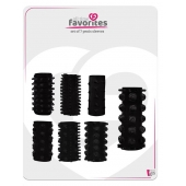 Набор из 7 черных насадок PENIS SLEEVES SET - Dream Toys - во Владимире купить с доставкой