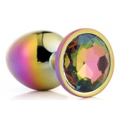 Голографическая анальная втулка с радужным кристаллом - 7,1 см. - Dream Toys - купить с доставкой во Владимире