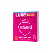 Презервативы с ароматом клубники LUXE Royal Strawberry Collection - 3 шт. - Luxe - купить с доставкой во Владимире