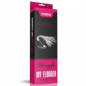 Серебристая плетка Struggle My Flogger с черной ручкой - 45 см. - Lovetoy - купить с доставкой во Владимире