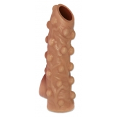 Телесная насадка с бугорками и открытой головкой Nude Sleeve M - 12 см. - KOKOS - во Владимире купить с доставкой