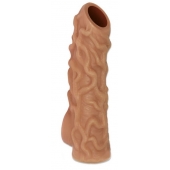 Телесная насадка с венками и открытой головкой Nude Sleeve L - 14 см. - KOKOS - во Владимире купить с доставкой