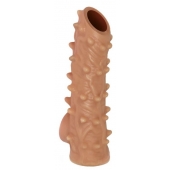 Телесная насадка с шипами и открытой головкой Nude Sleeve L - 14 см. - KOKOS - во Владимире купить с доставкой