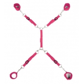 Ярко-розовый набор фиксаций на кровати Classic Bed Spreader - Lux Fetish - купить с доставкой во Владимире