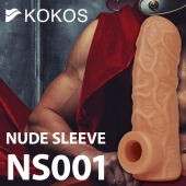 Телесная открытая насадка-реалистик с подхватом мошонки Nude Sleeve S - 10 см. - KOKOS - во Владимире купить с доставкой