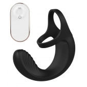 Черный анальный стимулятор с эрекционными кольцами Remote Couple Teaser - Dream Toys - во Владимире купить с доставкой