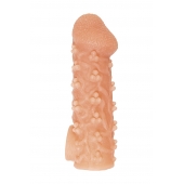 Телесная закрытая насадка с пучками шишечек Cock Sleeve Size M - 15,6 см. - KOKOS - во Владимире купить с доставкой
