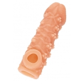 Телесная закрытая насадка с пучками шишечек Cock Sleeve Size M - 15,6 см. - KOKOS - во Владимире купить с доставкой