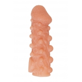 Телесная закрытая насадка с шариками Cock Sleeve Size S - 13,8 см. - KOKOS - во Владимире купить с доставкой