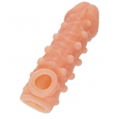 Телесная закрытая насадка с шариками Cock Sleeve Size S - 13,8 см. - KOKOS - во Владимире купить с доставкой