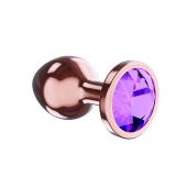 Пробка цвета розового золота с фиолетовым кристаллом Diamond Amethyst Shine S - 7,2 см. - Lola Games - купить с доставкой во Владимире