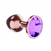 Пробка цвета розового золота с фиолетовым кристаллом Diamond Amethyst Shine L - 8,3 см. - Lola Games - купить с доставкой во Владимире