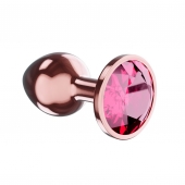 Пробка цвета розового золота с малиновым кристаллом Diamond Ruby Shine L - 8,3 см. - Lola Games - купить с доставкой во Владимире