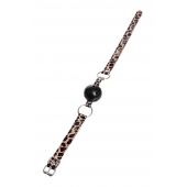 Черный кляп-шар на леопардовых ремешках Anonymo - ToyFa - купить с доставкой во Владимире