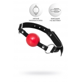 Красный кляп-шар на черных ремешках Anonymo - ToyFa - купить с доставкой во Владимире