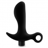Черный анальный вибратор Silicone Vibrating Prostate Massager 01 - 10,8 см. - Blush Novelties - во Владимире купить с доставкой