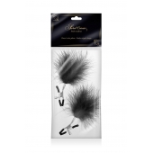Зажимы на соски с черными пуховыми кисточками Sweet Caress Feather Nipple Clumps - Sweet Caress - купить с доставкой во Владимире