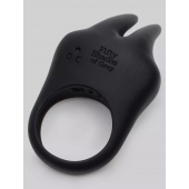 Черное эрекционное виброкольцо Sensation Rechargeable Vibrating Rabbit Love Ring - Fifty Shades of Grey - во Владимире купить с доставкой