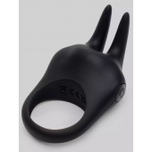 Черное эрекционное виброкольцо Sensation Rechargeable Vibrating Rabbit Love Ring - Fifty Shades of Grey - во Владимире купить с доставкой