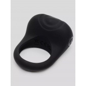 Черное эрекционное виброкольцо Sensation Rechargeable Vibrating Love Ring - Fifty Shades of Grey - во Владимире купить с доставкой