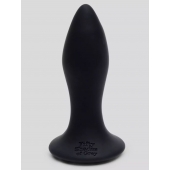 Черная анальная вибропробка Sensation Rechargeable Vibrating Butt Plug - 8,9 см. - Fifty Shades of Grey