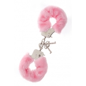 Металлические наручники с розовой меховой опушкой METAL HANDCUFF WITH PLUSH PINK - Dream Toys - купить с доставкой во Владимире