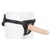 Пустотелый страпон Harness CLASSIC с бандажом - 19,5 см. - LOVETOY (А-Полимер) - купить с доставкой во Владимире