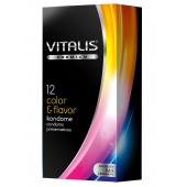 Цветные ароматизированные презервативы VITALIS PREMIUM color   flavor - 12 шт. - Vitalis - купить с доставкой во Владимире