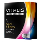 Цветные ароматизированные презервативы VITALIS PREMIUM color   flavor - 3 шт. - Vitalis - купить с доставкой во Владимире