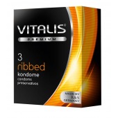 Ребристые презервативы VITALIS PREMIUM ribbed - 3 шт. - Vitalis - купить с доставкой во Владимире
