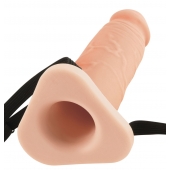 Телесный реалистичный фаллоимитатор с полостью Silicone Hollow Extension - 20 см. - Pipedream - купить с доставкой во Владимире