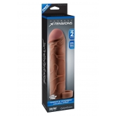 Коричневая насадка с кольцом Perfect 2 Extension with Ball Strap - 19 см. - Pipedream - во Владимире купить с доставкой