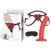 Красный поясной фаллоимитатор Red Heart Strap on Harness   5in Dildo Set - 12,25 см. - Lux Fetish - купить с доставкой во Владимире