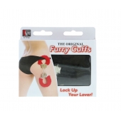 Металлические наручники с чёрной меховой опушкой - Dream Toys - купить с доставкой во Владимире
