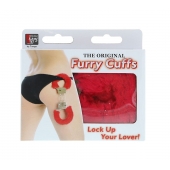 Металлические наручники с красной меховой опушкой METAL HANDCUFF WITH PLUSH RED - Dream Toys - купить с доставкой во Владимире