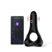Черное виброкольцо Magic Motion Rise с подхватом мошонки - Magic Motion - во Владимире купить с доставкой