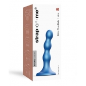Голубая насадка Strap-On-Me Dildo Plug Balls size S - Strap-on-me - купить с доставкой во Владимире