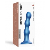 Голубая насадка Strap-On-Me Dildo Plug Balls size L - Strap-on-me - купить с доставкой во Владимире