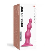Розовая насадка Strap-On-Me Dildo Plug Beads size S - Strap-on-me - купить с доставкой во Владимире