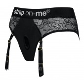 Черные трусики для насадок Diva Lingerie Harness - size M - Strap-on-me - купить с доставкой во Владимире