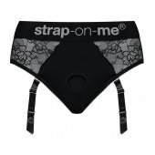 Черные трусики для насадок Diva Lingerie Harness - size M - Strap-on-me - купить с доставкой во Владимире