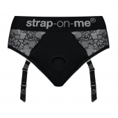 Черные трусики для насадок Diva Lingerie Harness - size L - Strap-on-me - купить с доставкой во Владимире