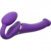 Фиолетовый безремневой вибрострапон Vibrating Bendable Strap-On - size L - Strap-on-me - купить с доставкой во Владимире