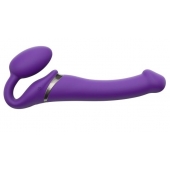 Фиолетовый безремневой вибрострапон Vibrating Bendable Strap-On - size L - Strap-on-me - купить с доставкой во Владимире