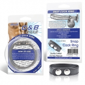 Кольцо на пенис SNAP COCK RING из искусственной кожи на клепках - BlueLine - во Владимире купить с доставкой