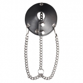 Утяжка для мошонки из искусственной кожи с цепочками PARACHUTE BALL STRETCHER - BlueLine - купить с доставкой во Владимире