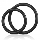 Набор из двух черных силиконовых колец разного диаметра SILICONE COCK RING SET - BlueLine - во Владимире купить с доставкой