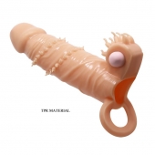 Телесная удлиняющая вибронасадка Penis Sleeve Connor - 17 см. - Baile - во Владимире купить с доставкой