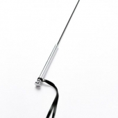 Черный кожаный стек с гладкой ручкой - 55 см. - Crazy Handmade - купить с доставкой во Владимире